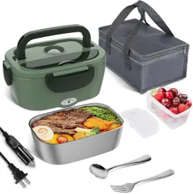 B09b1lrj8f Vabaso Ca Electric Lunch Box For Adults 80w Heated Dark Green B09b1lrj8f Vabaso Ca Electric Lunch Box For Adults 80w Heated Dark Green