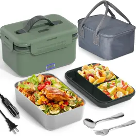 Hd-j-0058 Vabaso Electric Heated Lunch Box For Adults 100w Portable Food Warmer Green Hd-j-0058 Vabaso Electric Heated Lunch Box For Adults 100w Portable Food Warmer Green