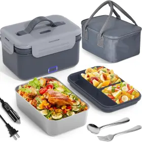 Hd-j-0116 Vabaso Electric Lunch Box For Adults 100w Heated Eternal Gray