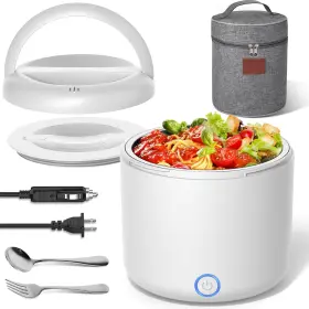 Hd-j-0138 Vabaso Electric Lunch Box For Adults 41oz 80w Heated White