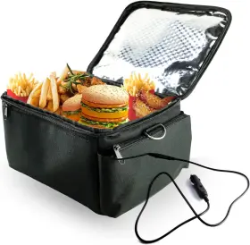 Vajoocll 679264967635 12v Electric Lunch Box For Car Food Warmer 110w Mini Portable Black