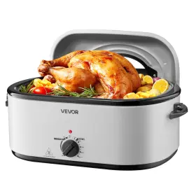 Vevor 197988701170 Electric Roaster Oven 26 Quart Roasting Pan With Self-basting Lid