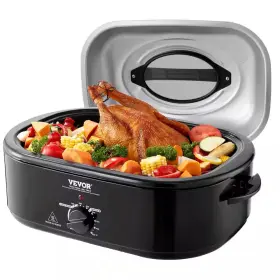 Vevor 313023950932 Electric Roaster Oven 20 Quart Turkey Slow Cookers 1450 Watt With Def