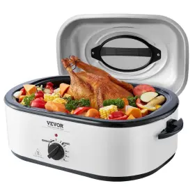 Kjl22qtbsjsbpkm6wv1 Vevor Electric Roaster Oven 22 Quart White Defrost Warm Functions Adjustable Temp