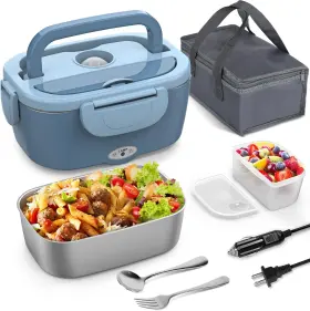 Ft01-vghd-j-lunchbox Vingud Electric Lunch Box Food Heater 3 In 1 Portable Heated Boxes For Blue