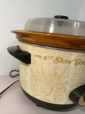 46353 Vintage Vtg Electric Slow Cooker Montgomery Ward 6 Quart Crockpot Model #3