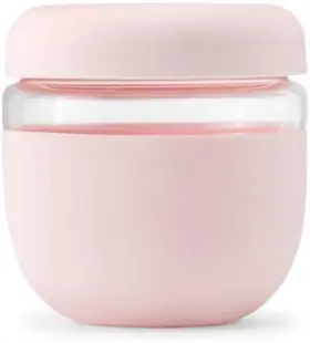 W&p 850000771529 Porter Seal Tight Glass Lunch Bowl Container With Lid Blush 24 Oz