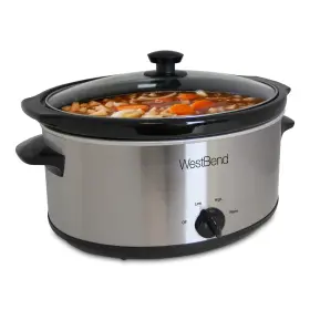 West Bend 072244871562 Manual Crockery Slow Cooker With Oval Ceramic Cooking Vessel And Glass Lid Ce