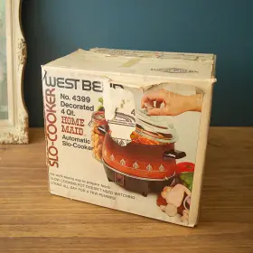 4399 West Bend Vtg Slow Cooker Home Maid 4 Quart New In Box 1970s