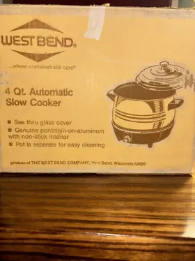 4411 West Bend Nos 4 Quart Automatic Slow Cooker No.4411 Almond Separate Non-stick Pot