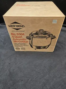 5304 West Bend Vintage Slow Cooker 4 Quart Model Nos Sealed Box