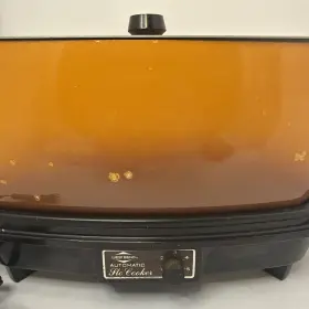 576227a West Bend Vintage Automatic Slo Cooker Orange Electric Slow 5 Quart Tested