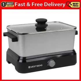 West Bend 726084897311 5 Quart Versatility Cooker Slow Griddle Portable With Lid