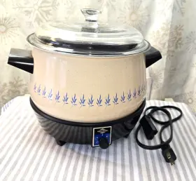 8350 West Bend Vtg 4 Quart 16 Cup Slow Cooker Blue Wheat Tested Model