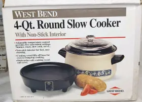84004 West Bend Vintage 4 Quart Automatic Slow Cooker Model New In Box 1991 Floral