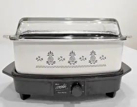 84184 West Bend Multi-purpose Cooker White And Blue Pineapple 4 Quart Tested