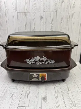 West Bend 8420 Vintage Slo Slow Cooker 8420-31f 9441 Harvest Brown Glass Lid Tested