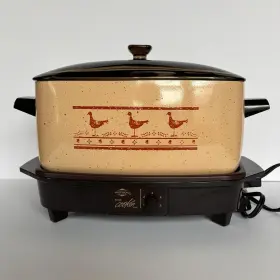84228 West Bend Vintage Multipurpose Slow Cooker 6 Quart Glass Lid Usa Pristine Wire Rack