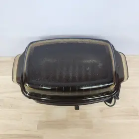 84414 West Bend Vintage Slo Cooker 4 Quart Brown Amber Lid 5 Settings Tested #3