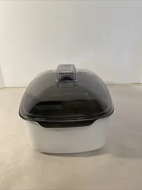 84600 West Bend Vtg 4 Quart Slow Cooker Plastic Lid White Blue Flowers Vines See Photos #2 84600 West Bend Vtg 4 Quart Slow Cooker Plastic Lid White Blue Flowers Vines See Photos #2