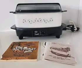 84654 West Bend Slow Cooker Plus Multi Griddle Grill And Rack 4 Quart With Manuals Vintage