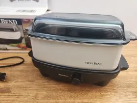 84754 West Bend Vintage 4 Quart Oblong Slow Cooker With Non Stick Mini Griddle Usa #2