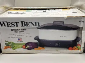 84784 West Bend Vintage Nob 4 Quart Oblong Slow Cooker/griddle With Non Stick Usa