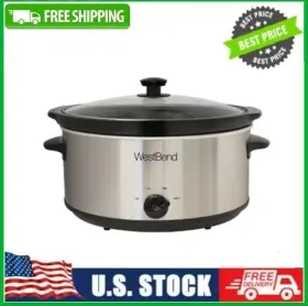 87156 West Bend 6 Quart Oval Crockery Slow Cooker