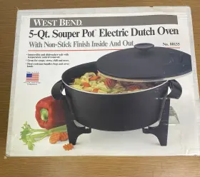 88135 West Bend 5- Quart Souper Pot Electric Dutch Oven-new In Box