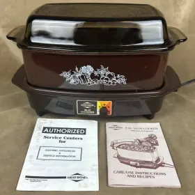 9140 West Bend Vintage Slo Cooker 4 Quart Vegetables Crock Manual Tested/works 9140 West Bend Vintage Slo Cooker 4 Quart Vegetables Crock Manual Tested/works