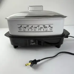 9247 West Bend Vintage Multi-cooker Slow Cooker Griddle 4 Quart Floral Pattern