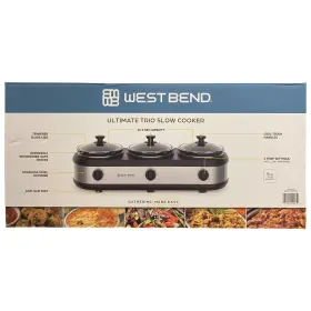990371563 West Bend Triple Slow Cooker 3x 2.5qt Stainless/black #2