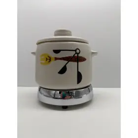 No3288 West Bend Vintage Electric Buffet Patio Server Stoneware Crockpot And Burner With Box