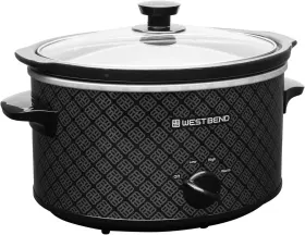 Scwb4qptbk13 West Bend Slow Cooker 4-quart Manual Crockery Style With Dishwasher Safe Oval Ce