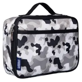 33275 Wildkin Kids Insulated Lunch Box Durable 9.75 X 7 3.25 Inches Gray Camo