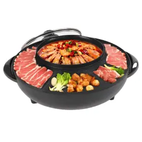 Winnieshop 732265797776 Hot Pot And Grill Combo Electric 2 In 1 Korean Bbq Indoor Shabu P