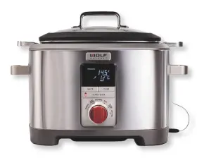 Wolf Gourmet 040094935154 Programmable 6-in-1 Multi Cooker With Temperature Probe 7 Qrt Slow Cook Ri