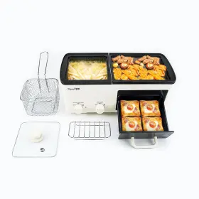Qx-fx-my-hg01 Wood-it Newest 4 In 1 Hot Pot Electric With Grill And Frying Basket Independent Dual