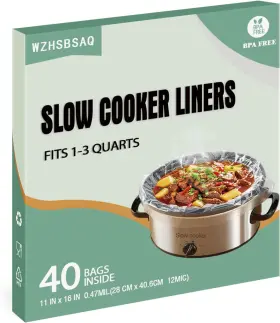 Wzhsbsaq 313102376356 Slow Cooker Liners 40 Cooking Bags Medium Disposable Pot Liner Plastic F