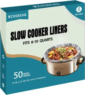 Wzhsbsaq 445020788775 Slow Cooker Liners 50 Cooking Bags Oversized Disposable Pot Liner Plastic
