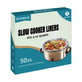 Wzhsbsaq 744784411927 Slow Cooker Liners 50 Cooking Bags Oversized Disposable Pot Liner Plastic B