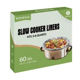 Wzhsbsaq 797505980707 Slow Cooker Liners 60 Cooking Bags Large Disposable Pot Liner Plastic