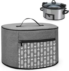 Cayw08101 Yarwo Slow Cooker Dust Cover Compatible For Crock Pot And Gray With Arrow