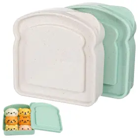 Sfkt6xhv Ybeaty 698167 1 2 Pcs Sandwich Containers Reusable Bread Lunch Beige Green