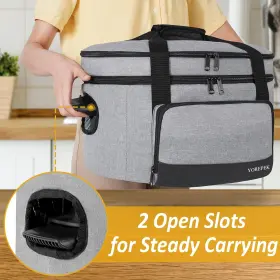 6053 Yorepek 2 Layer Slow Cooker Carrier Compatible With 6 7 8 Quart Crock-pot In #2
