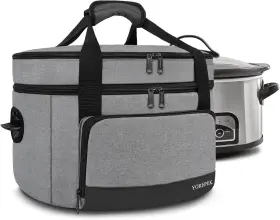 6053 Yorepek 2 Layer Slow Cooker Carrier Compatible With 6 7 8 Quart Crock-pot In