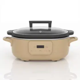 Zing 445014024063 6 Quart Brown Sugar Color Programmable Slow Cooker With 4 Setting For Family Dinner