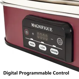 Zing 860011998129 Magnifique Small 4 Quart Casserole Programmable Slow Cooker With Ceramic Baki #2