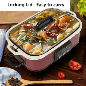 Zing 860011998129 Magnifique Small 4 Quart Casserole Programmable Slow Cooker With Ceramic Baki #3