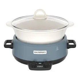 Cscr50p-blwh Zing Magnifique Small 5 Quart Round Casserole Programmable Slow Cooker With Glazed